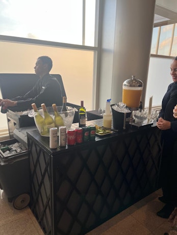 Table with some wine and drinks after the evening seminar on 28 July 2025 at Biocontrol & Biostimulants LATAM