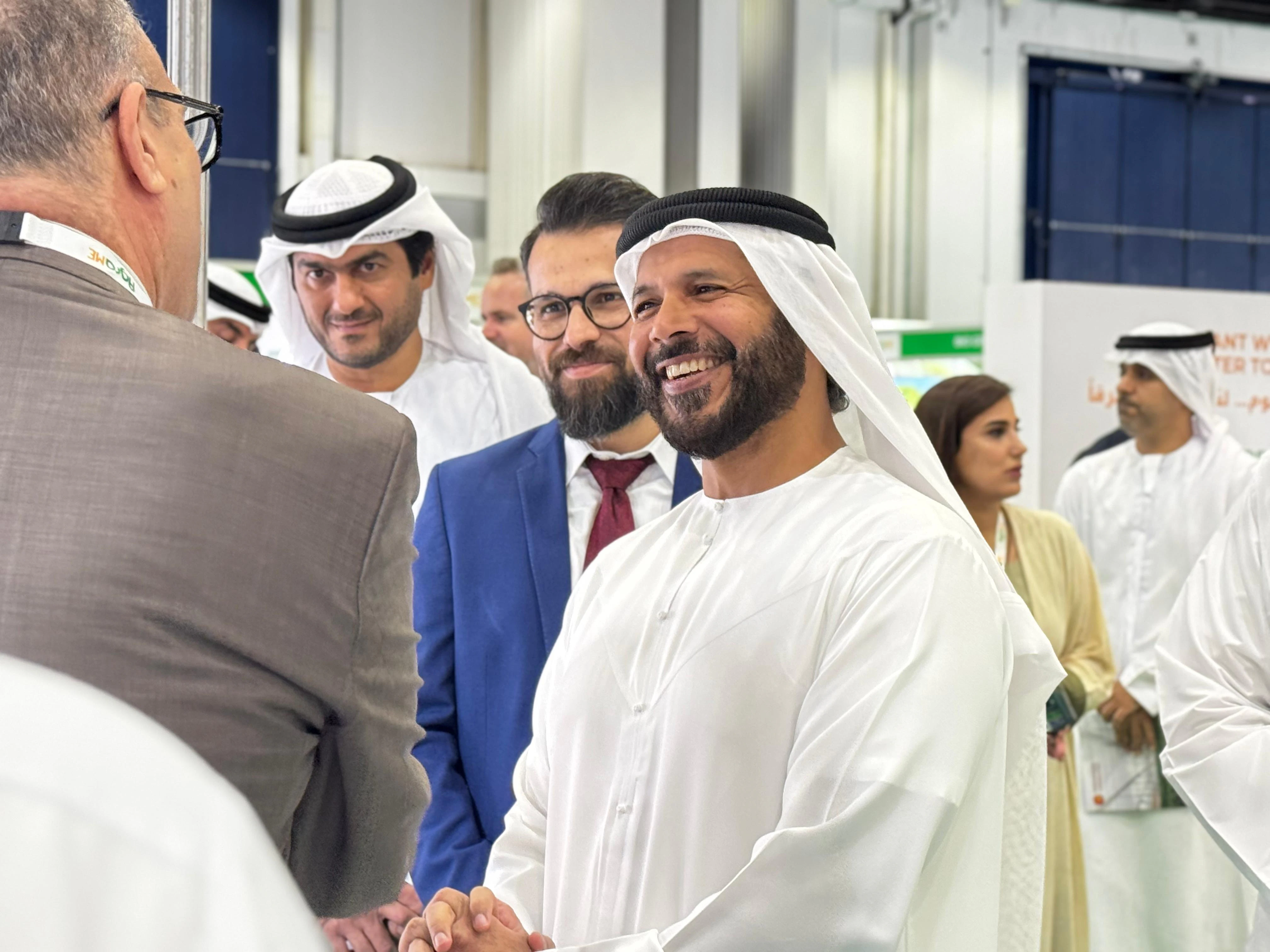 Agriculture industry leaders networking at Growtech Middle East in Dubai