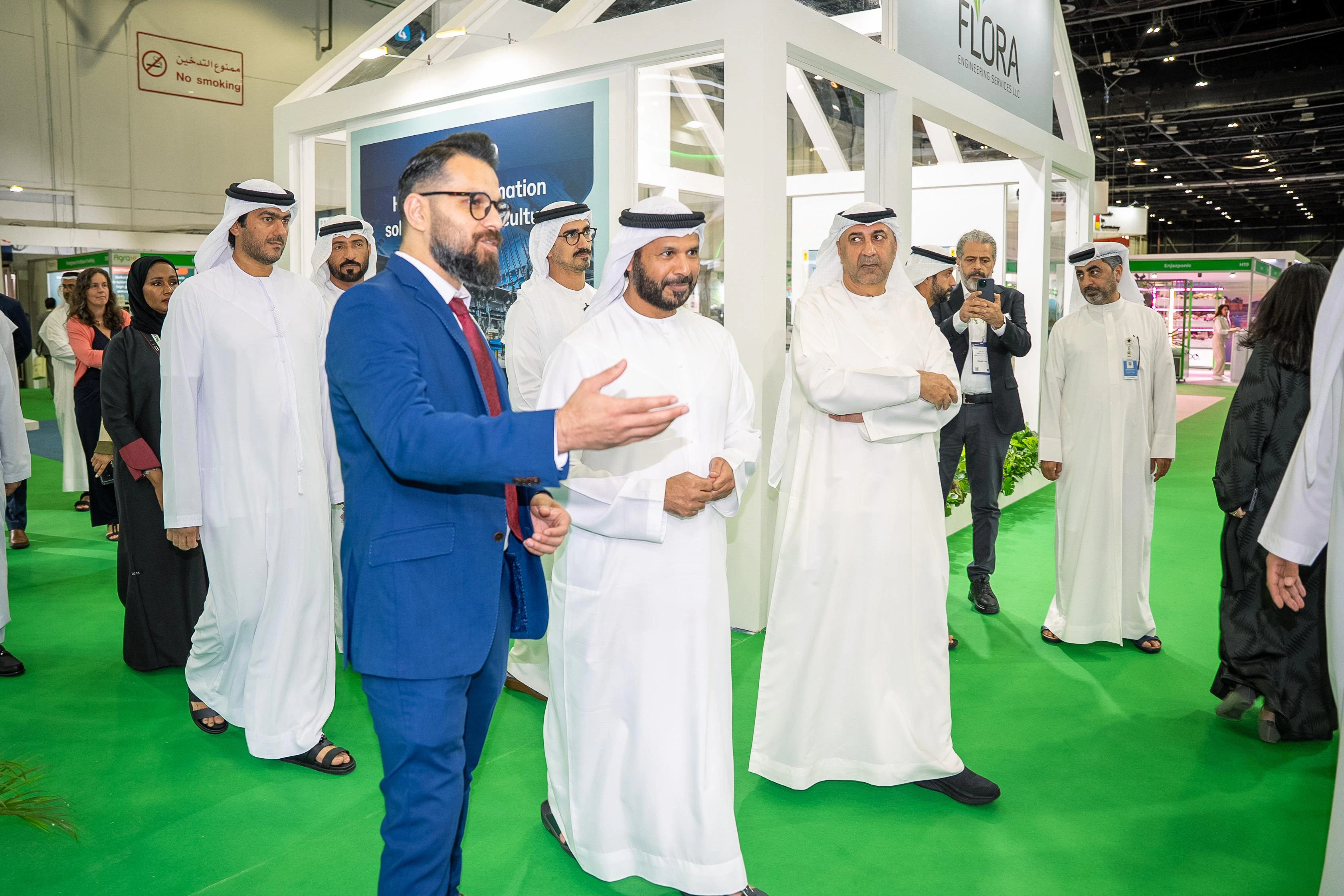 Government delegation visiting agriculture exhibitors at Growtech Middle East