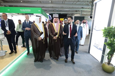 Exhibitor walkthrough with senior officials and partners during Saudi Intermobility Expo 2024 in Riyadh.