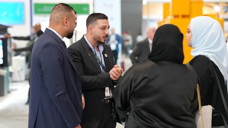 Attendees networking at Saudi Intermobility Expo 2024 highlighting innovation in transport and infrastructure.