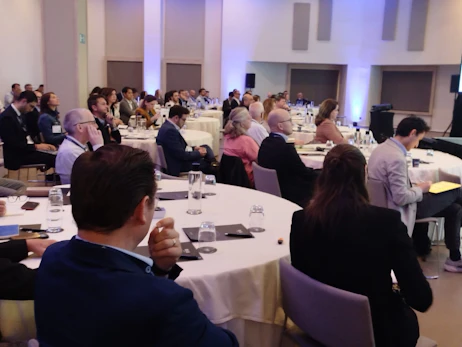 Industry professionals attending a keynote session on sustainable agriculture and BioAg solutions.