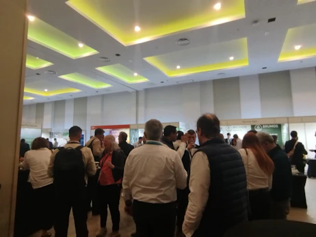 Crowed exhibition area featuring BioAg solutions and plant nutrition innovations at New Ag International Annual 2026