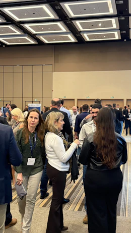 People networking in the exhibition area at Biocontrol & Biostimulants LATAM