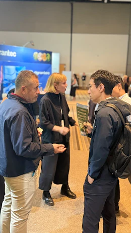 People networking in the exhibition area at Biocontrol & Biostimulants LATAM