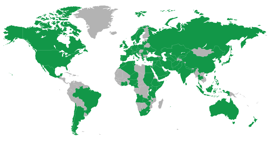 World map highlighting 146+ countries attending Agra Middle East (AgraME) 2025 in Dubai, showcasing the event’s global reach in agriculture and horticulture.