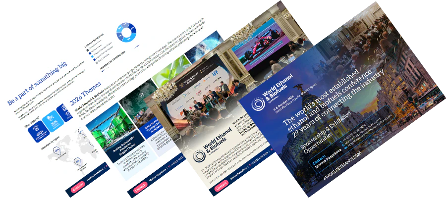 Download the World Ethanol & Biofuels 2026 sponsorship brochure to explore attendee profiles, exhibition stands, and branding opportunities in Brussels.