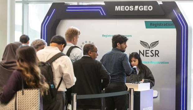 Delegates arriving at MEOS GEO 