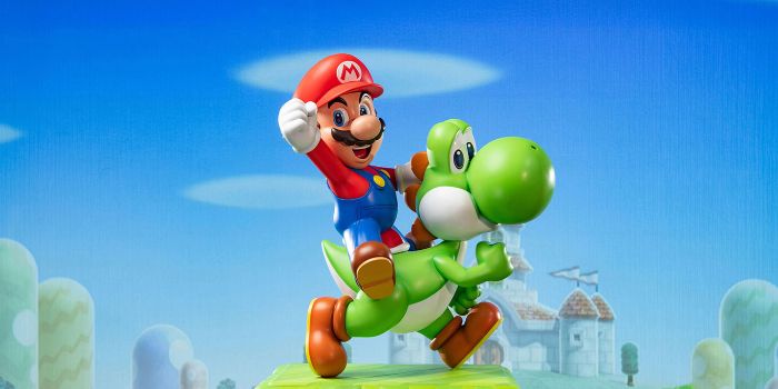 mario riding yoshi