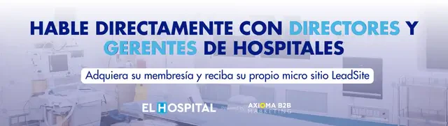 Banner promocional de plataforma LeadSite para hospitais incentivando contato direto com diretores e gerentes hospitalares e oferta de micro site profissional.