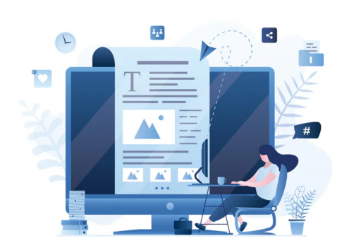 Woman reading content