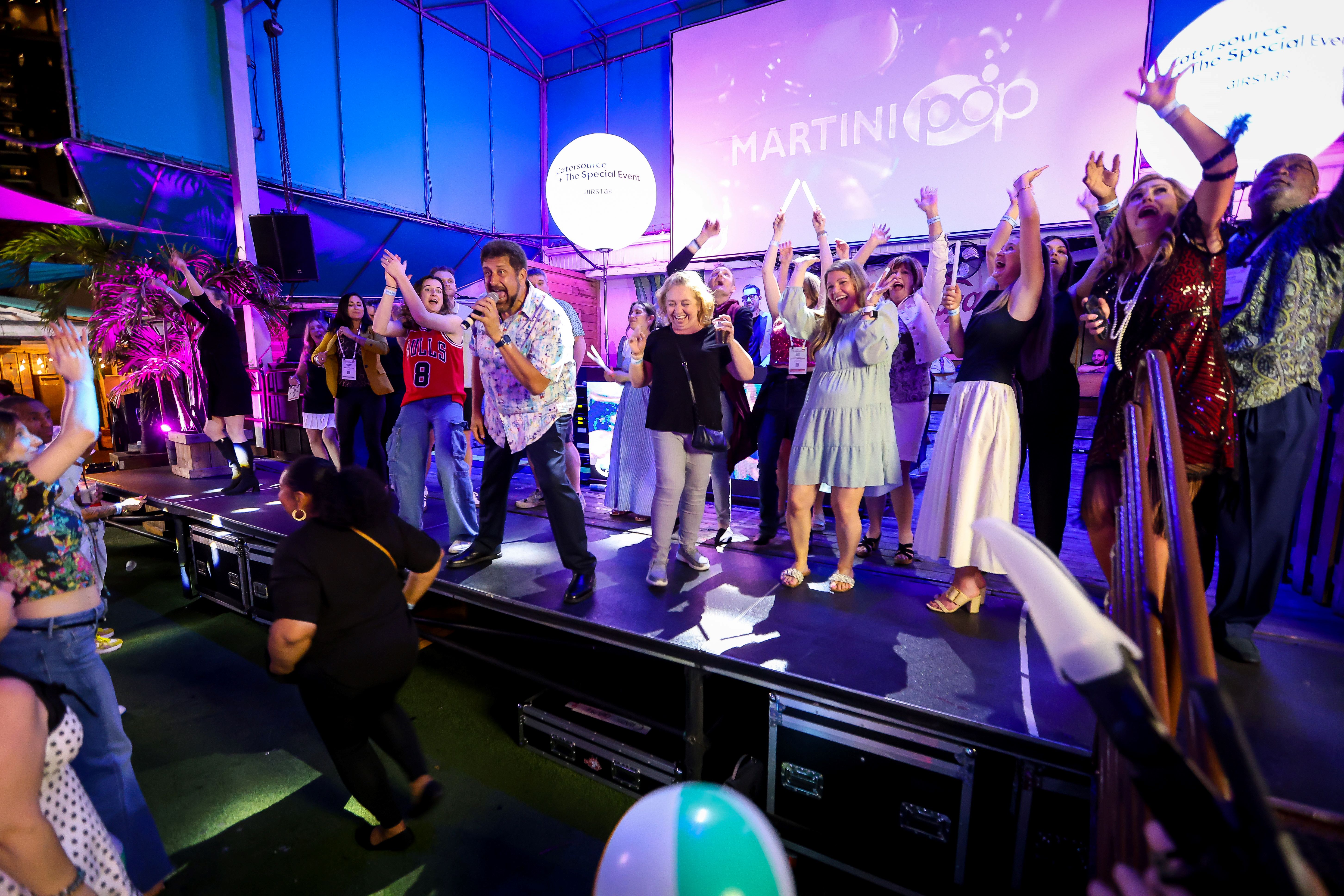 A group of people dancing