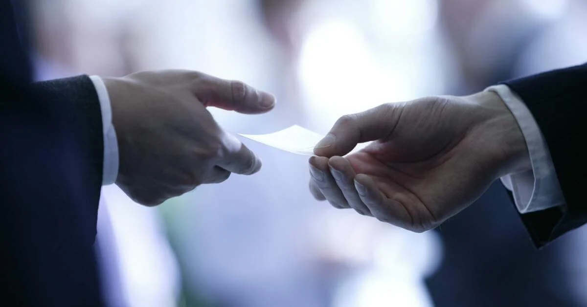 received business cards from during the exhibition