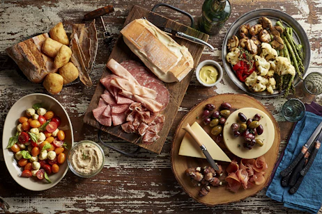 assorted charcuterie plates