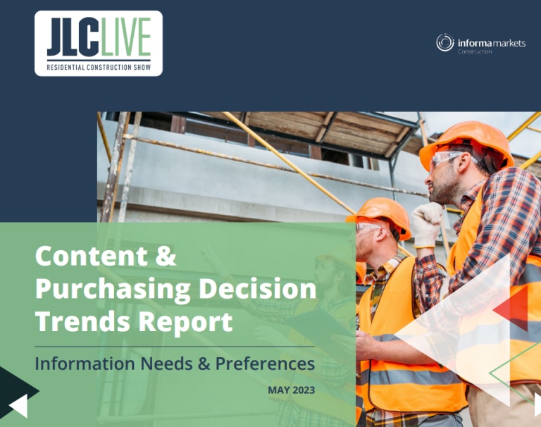 JLC LIVE Content & Purchasing Decision Trends Report | Survey Results 2023