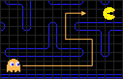 Clyde is making a path toward Pac-Man from the bottom of the maze to stop him from completing the level