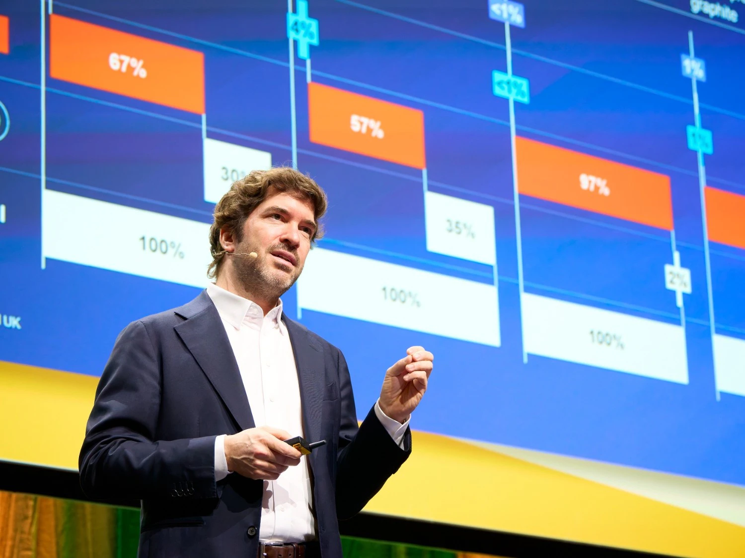 Keynote speaker on stage at The Battery Show