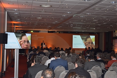 Industry professionals attending a keynote session on sustainable agriculture and BioAg solutions.