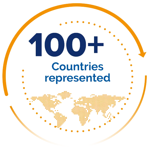 100+ Countries represented