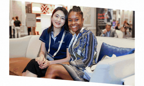 An animated GIF showing a slideshow of photos of people networking at Channel Partners Conference & Expo 2025
