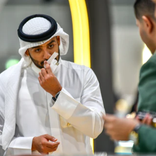 People Testing the Fragrance at the Event