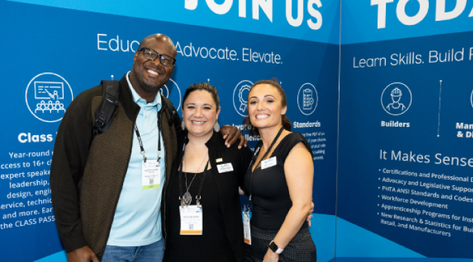 Pool industry professionals at the PHTA booth at PSP Expo