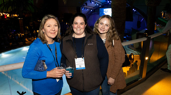 Pool and spa industry professionals networking at the PSP Expo Welcome Party