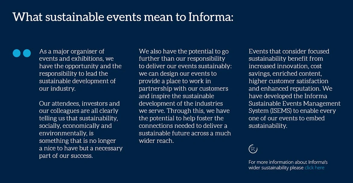 What sustainable events