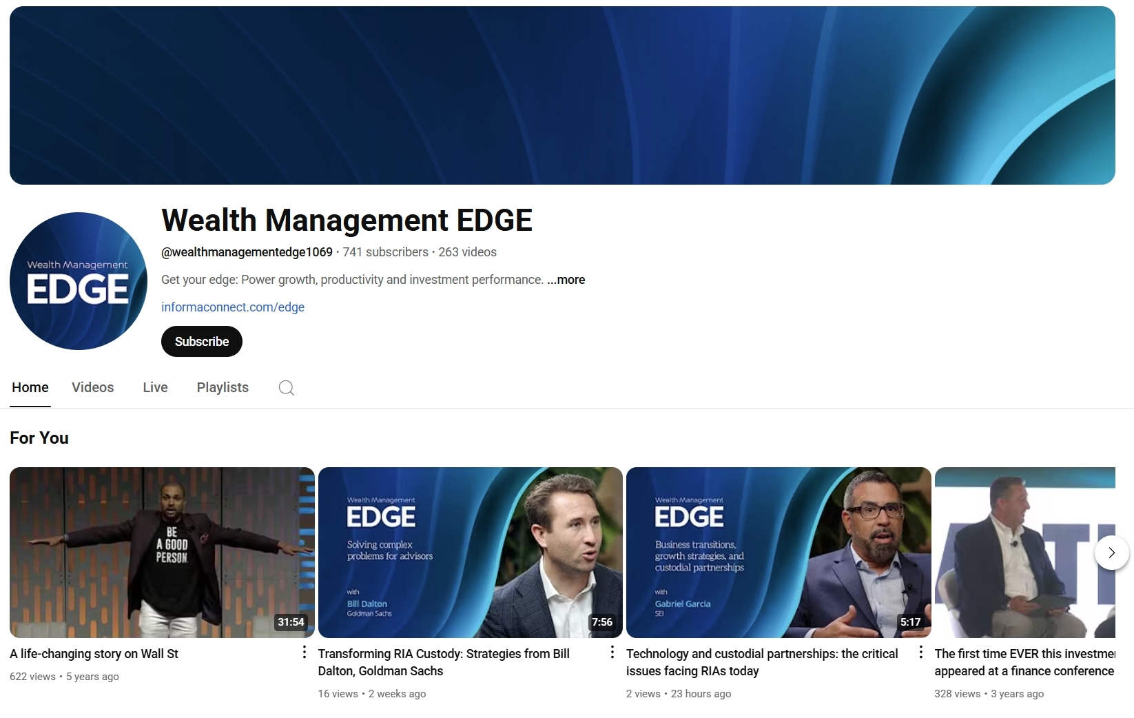 Wealth Management EDGE youtube channel
