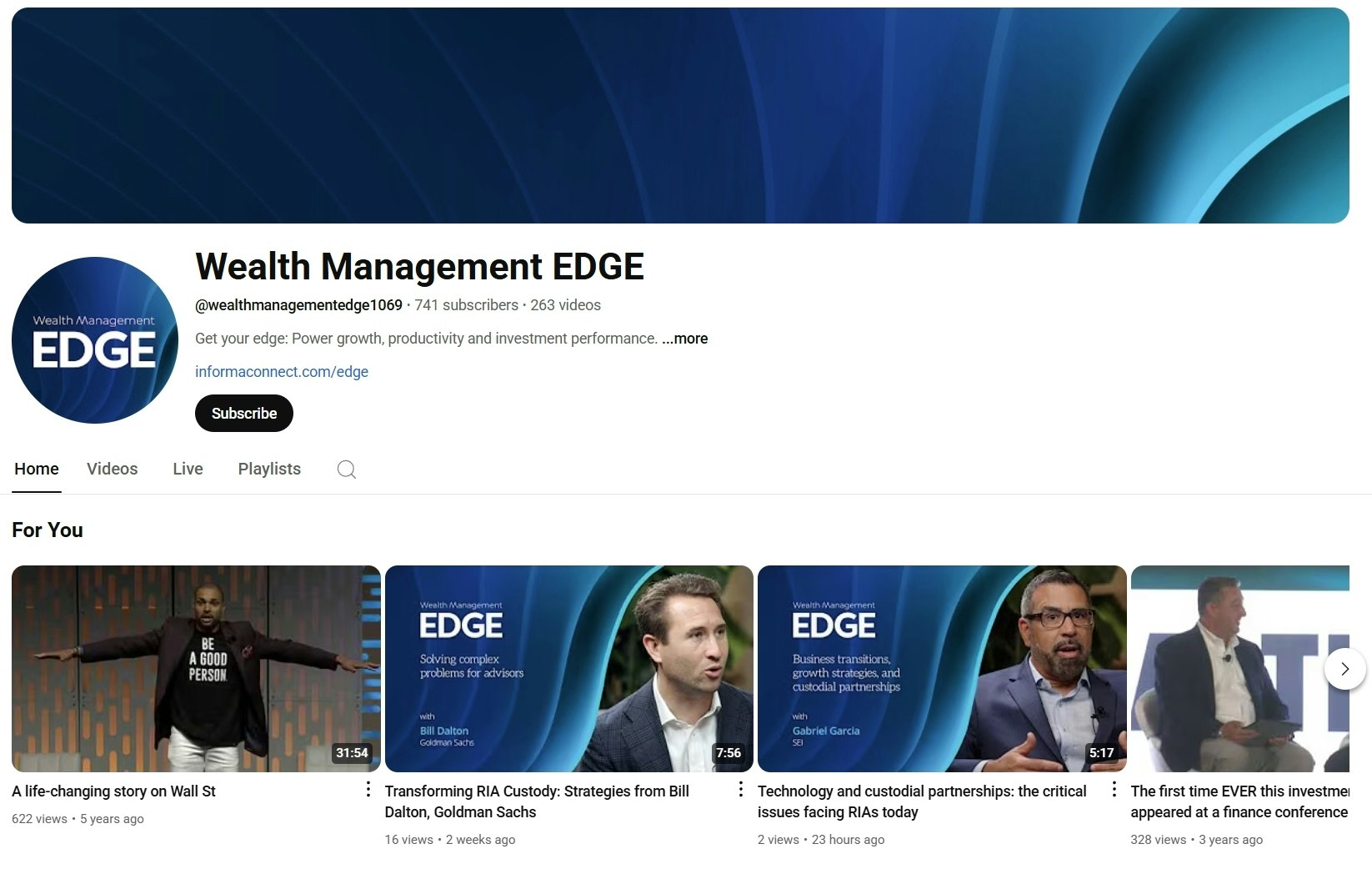 Wealth Management EDGE youtube channel
