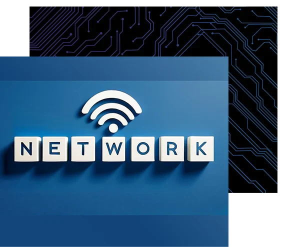 Network spelled out using blocks