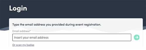 Event App login prompt