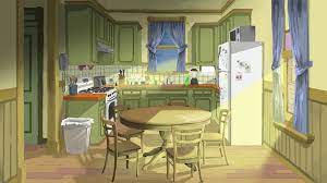 The Belcher Family kitchen on a sunny morning, no one is present. A ray of sunshine cascades onto the table