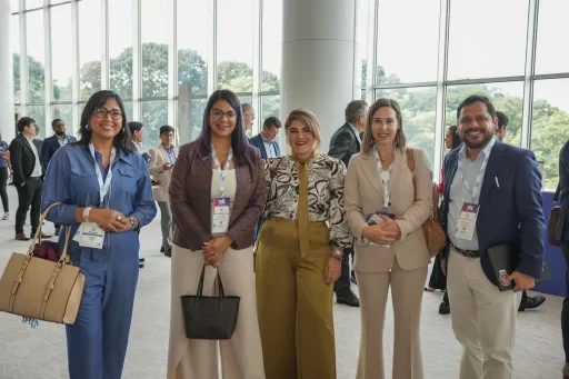Group of attendees posing together at the event.