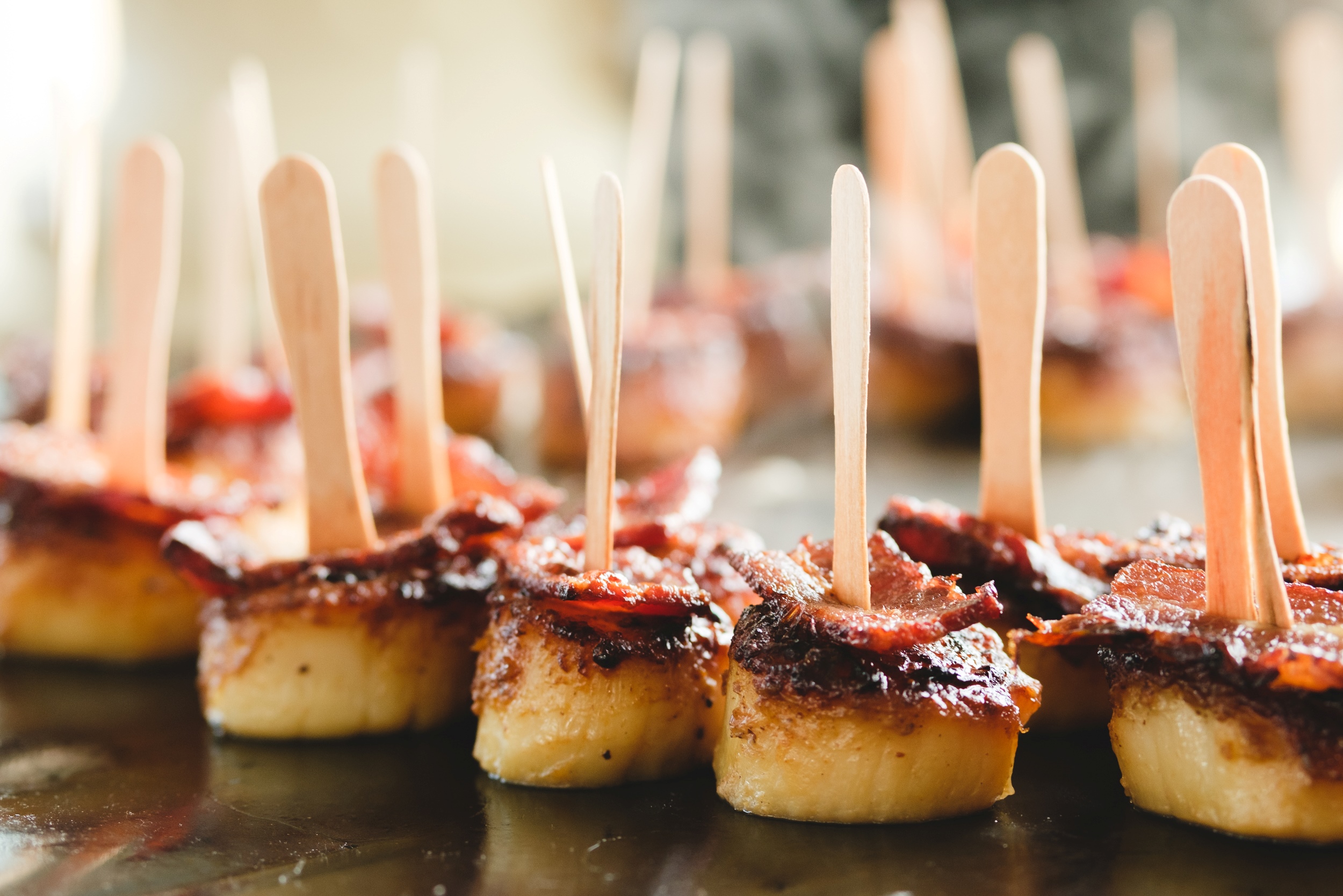 roasted scallops on sticks