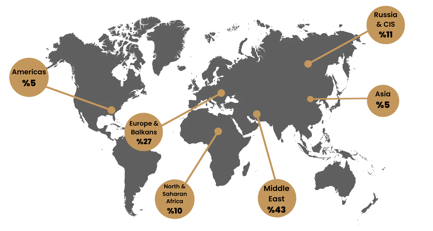 Geographic Breakdown of International Visitors