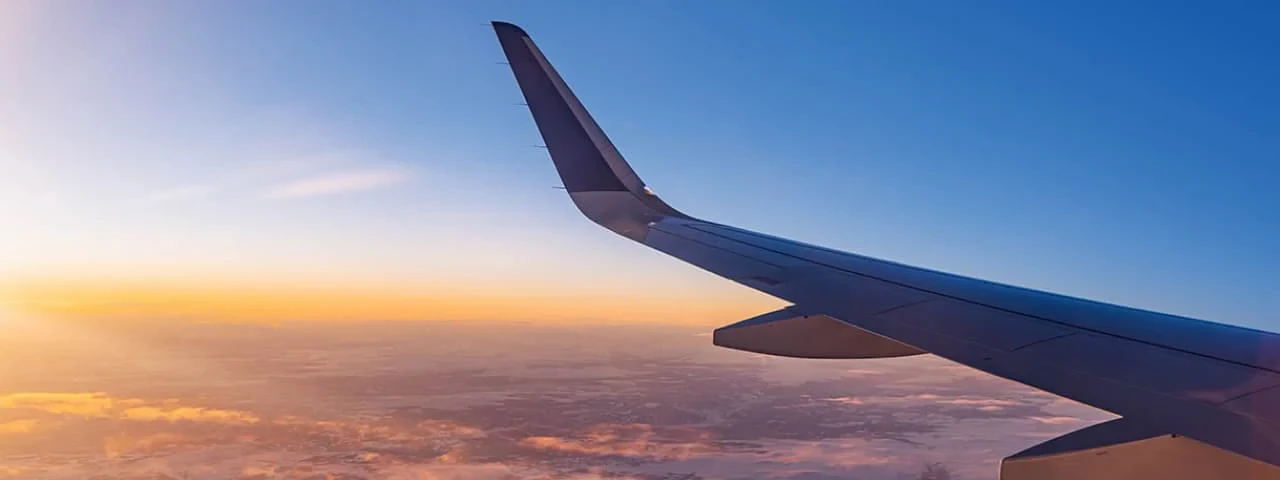 A plane above the clouds