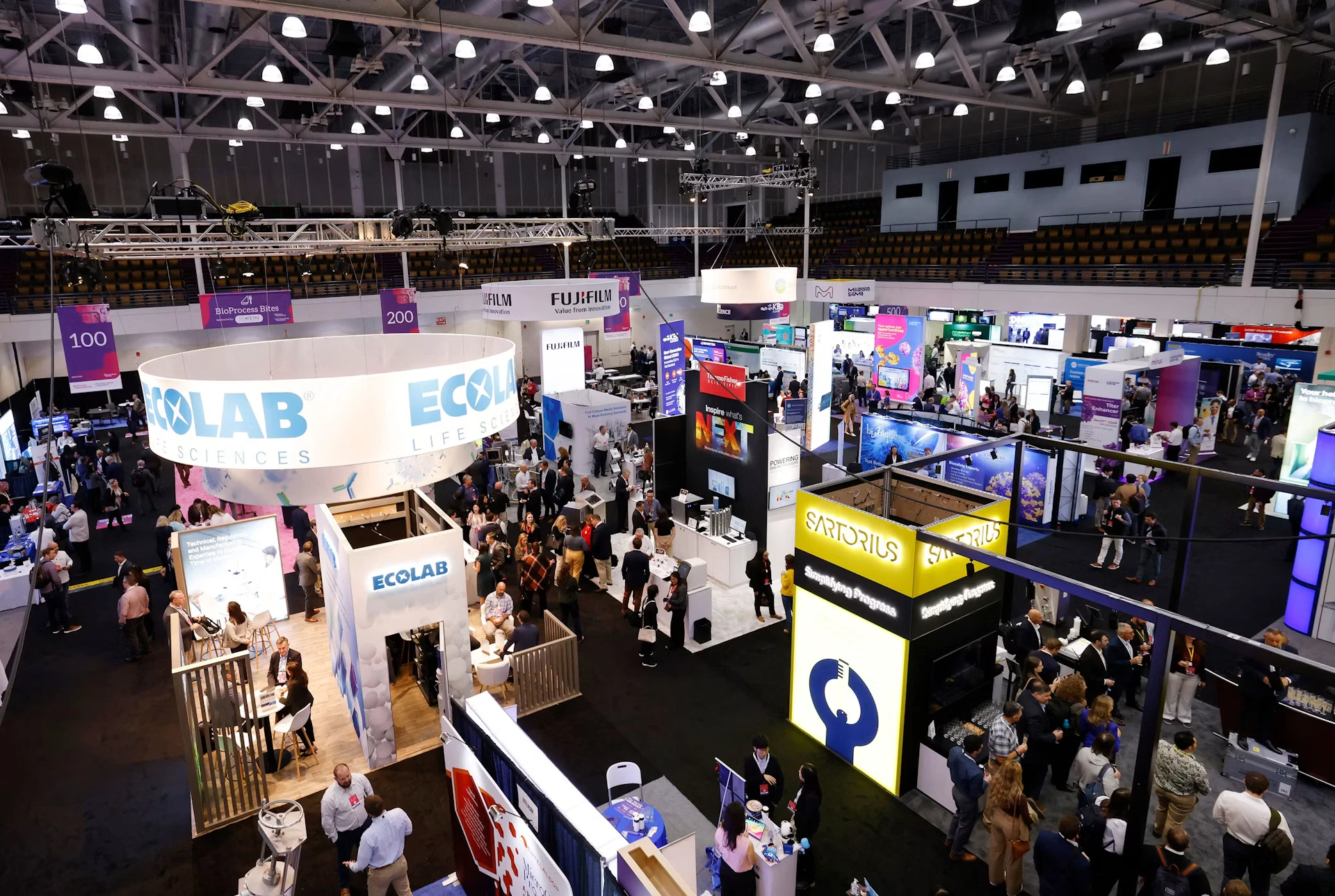 Exhibition hall at BioProcess International in Boston