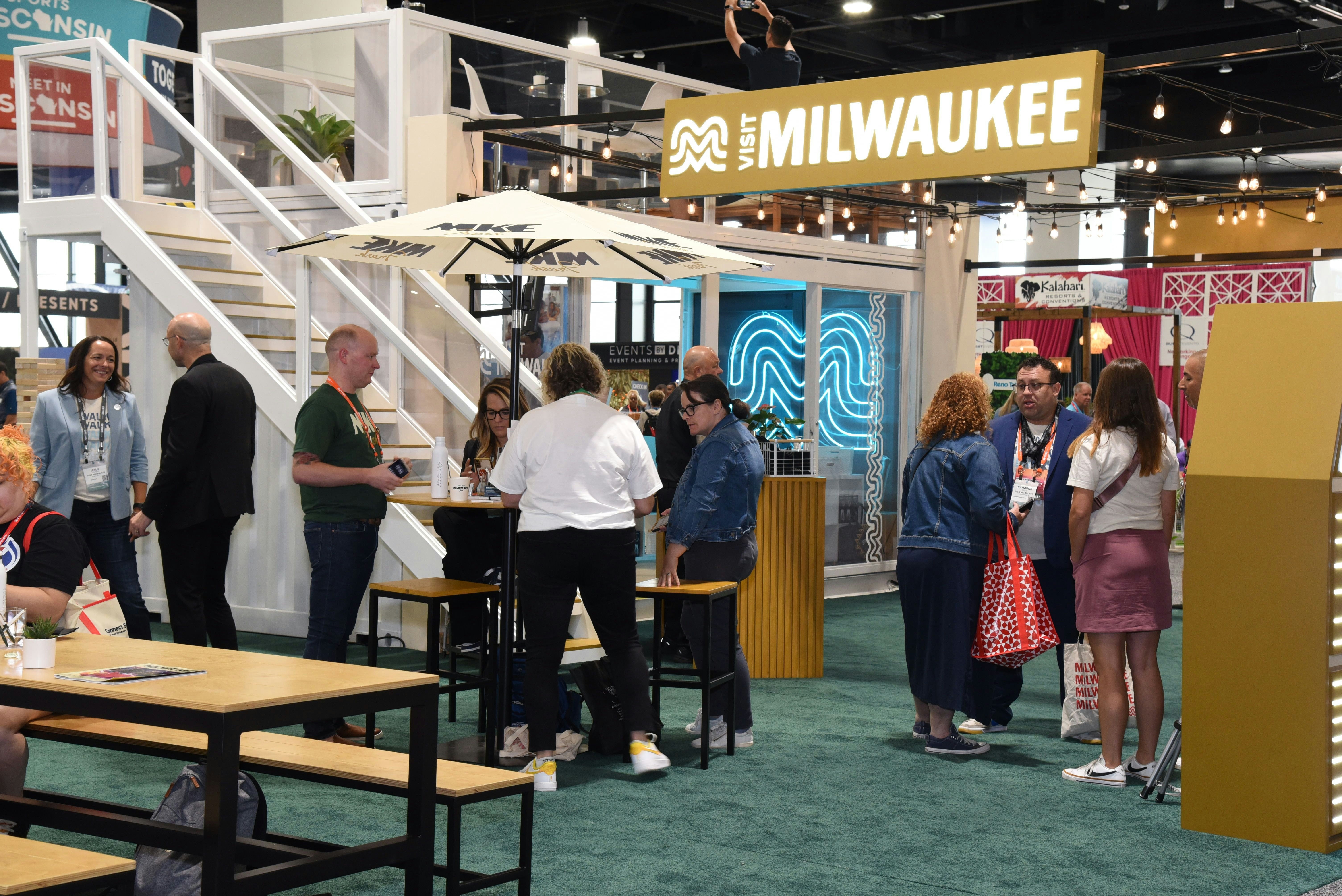 The Visit Milwaukee trade show booth at Connect Marketplace.