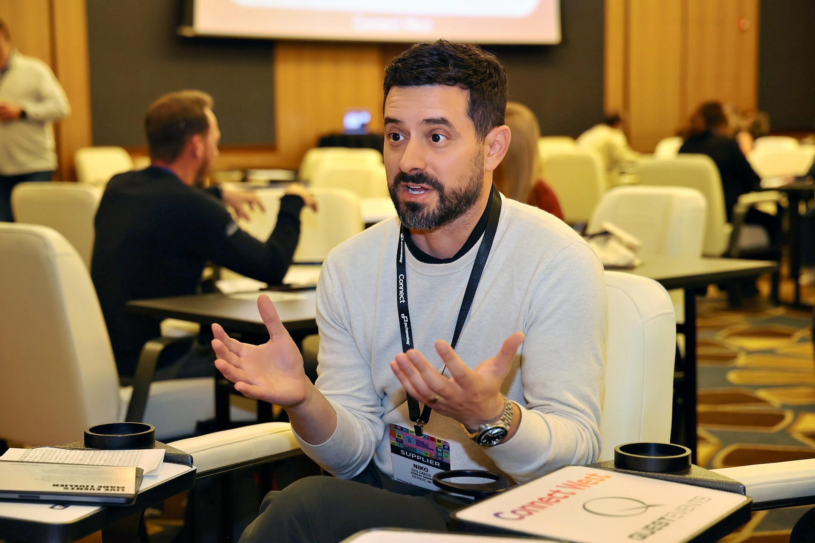 A man taking marketplace appointments at Connect West.
