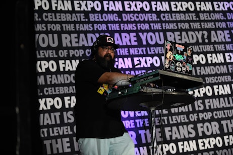 DJ Awesomeus Prime spins remixes to pump up the crowd ahead of an Evening with Hayden Christensen