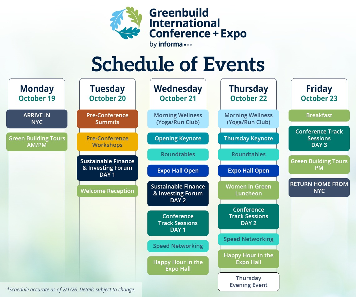 schedule of events