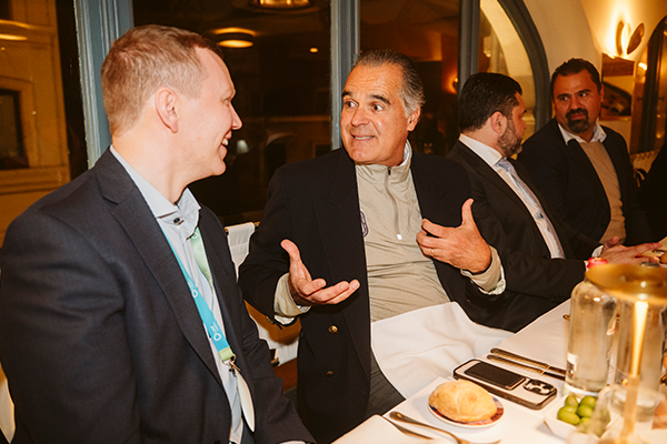 group of four networking at gala dinner