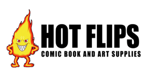 Hot Flips comic book and Art supplies logo