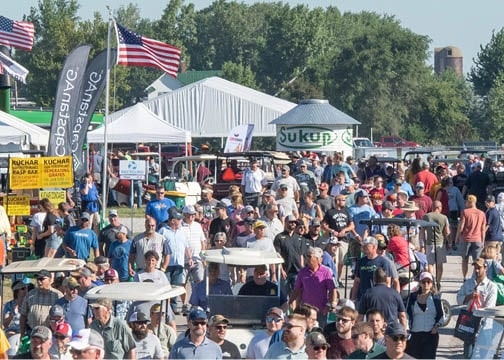 Flags on farm Progress Show