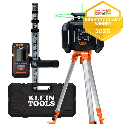 Green Rotary Laser Level, Self-Leveling with Plumb Spot and Tripod 93RLS