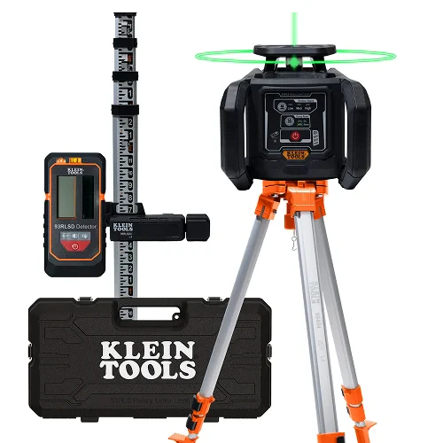 Green Rotary Laser Level, Self-Leveling with Plumb Spot and Tripod 93RLS