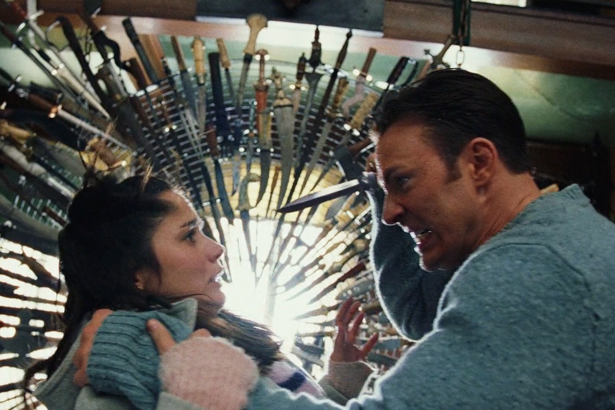 Chris Evans attacks Ana De Armas with a prop knife