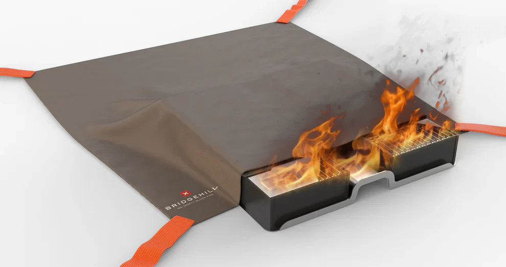 Anything EV lithium fire blanket half covered