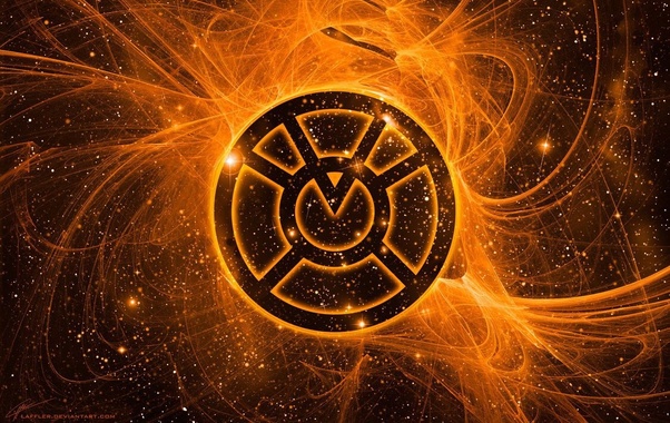 The Green Lantern logo featuring the Orange Lantern